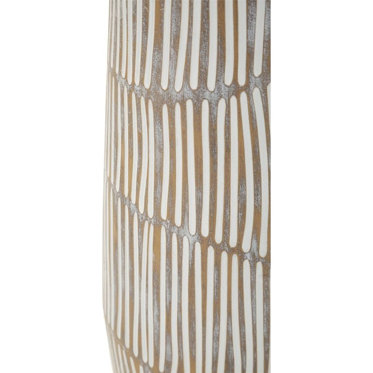 Vase élancé lignes verticales effet vieilli MODERN blanc patiné, RECOLLECTION