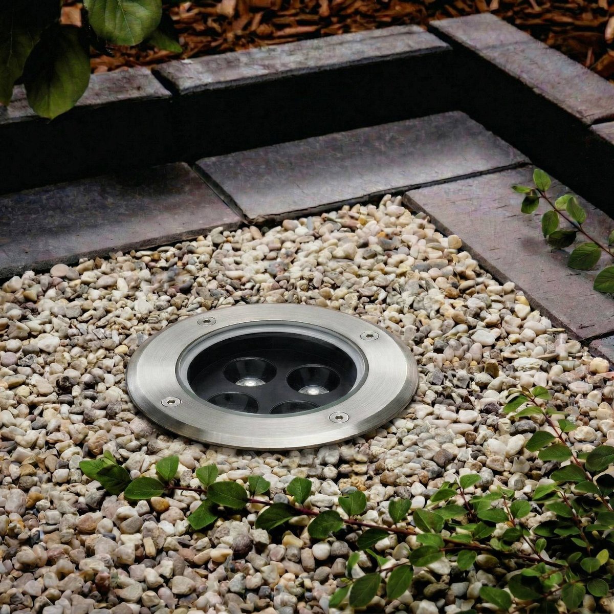 Spots encastrables dans le sol en inoxLED nickel, transparent, ARCCHIO