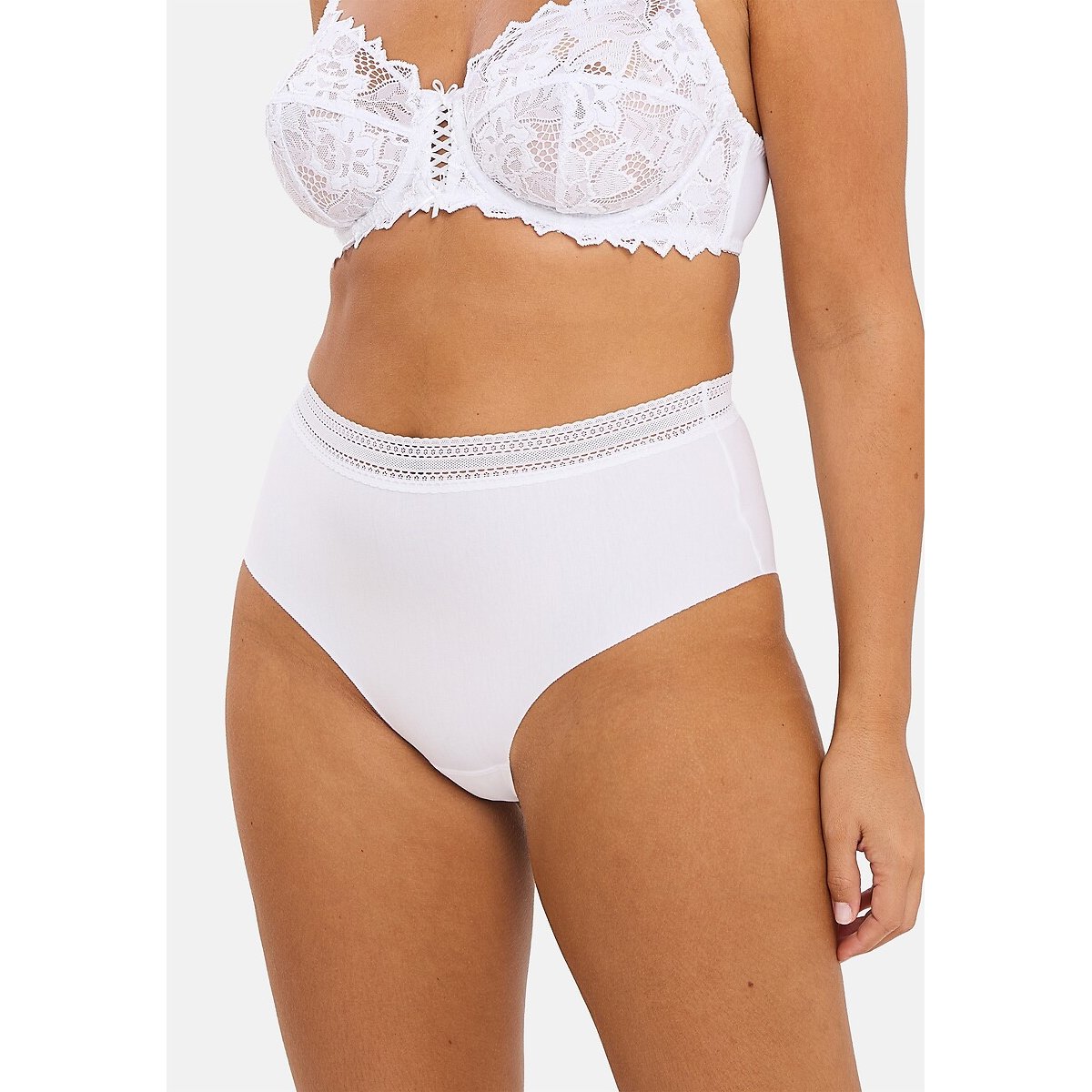Lot de 2 culottes Hautes Invisible Coton blanc + blanc, SANS COMPLEXE