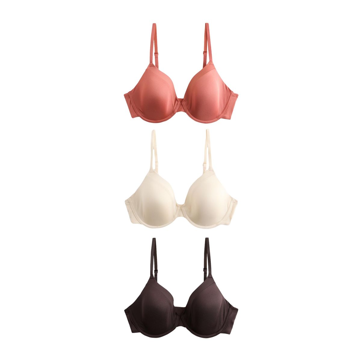 Soutien-gorge invisible moulé a-e, lot de 3 brun chocolat/rouille/crème, NEXT