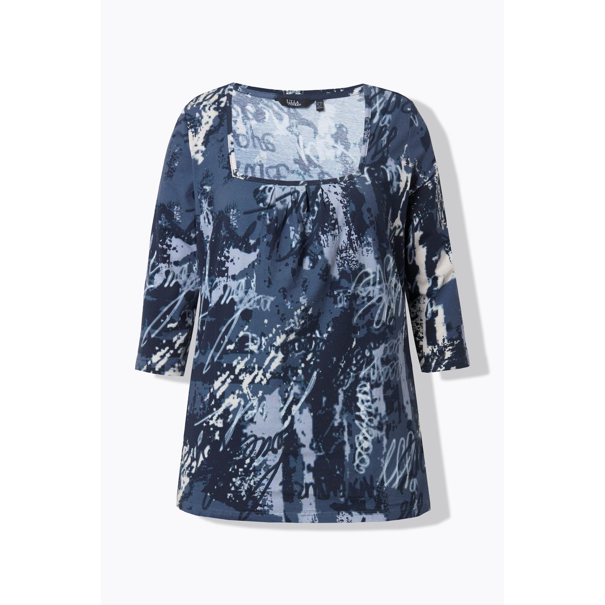 T-shirt avec plis fantaisie noir, ULLA POPKEN