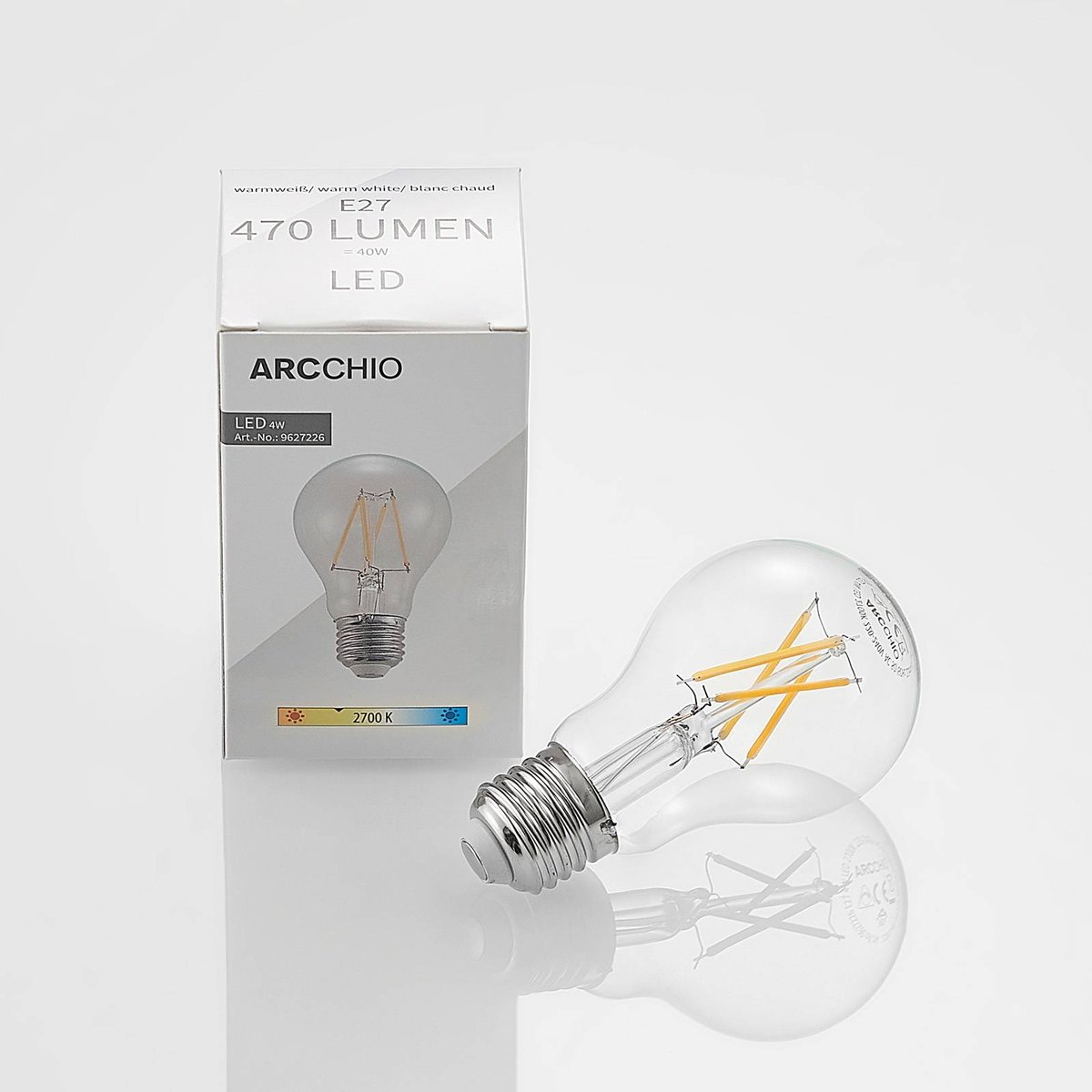Ampoule E27 en verreLED, E27 4W LED couleur unique, ARCCHIO