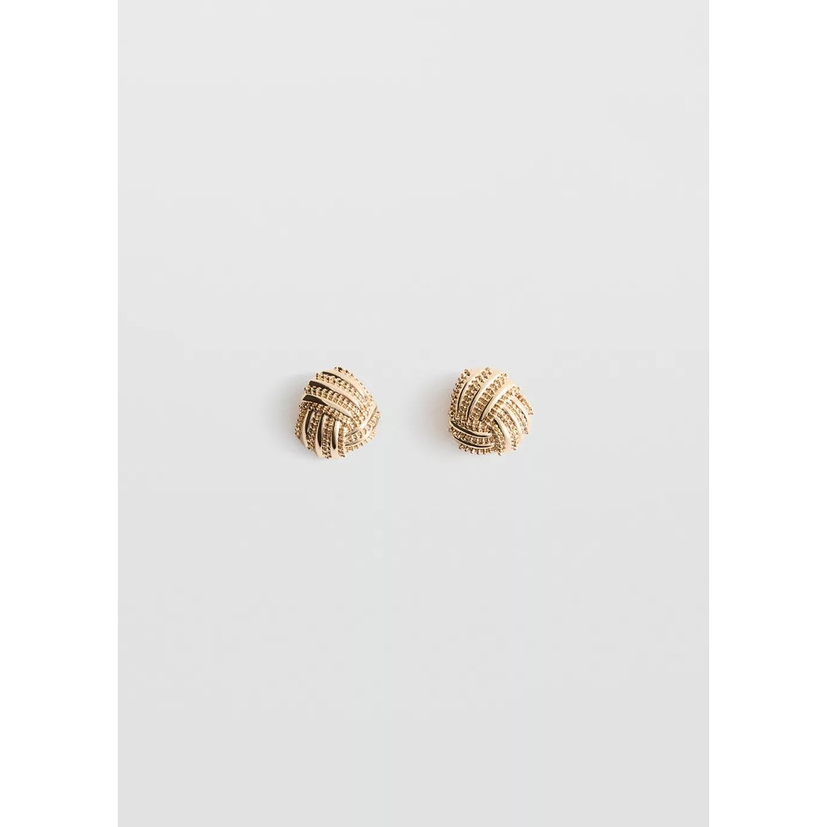 Boucles d’oreilles rondes texturées en acier inoxydable or, MANGO