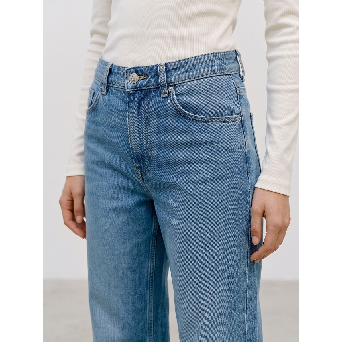 Jean À Coupe Large medium blue denim, VERO MODA