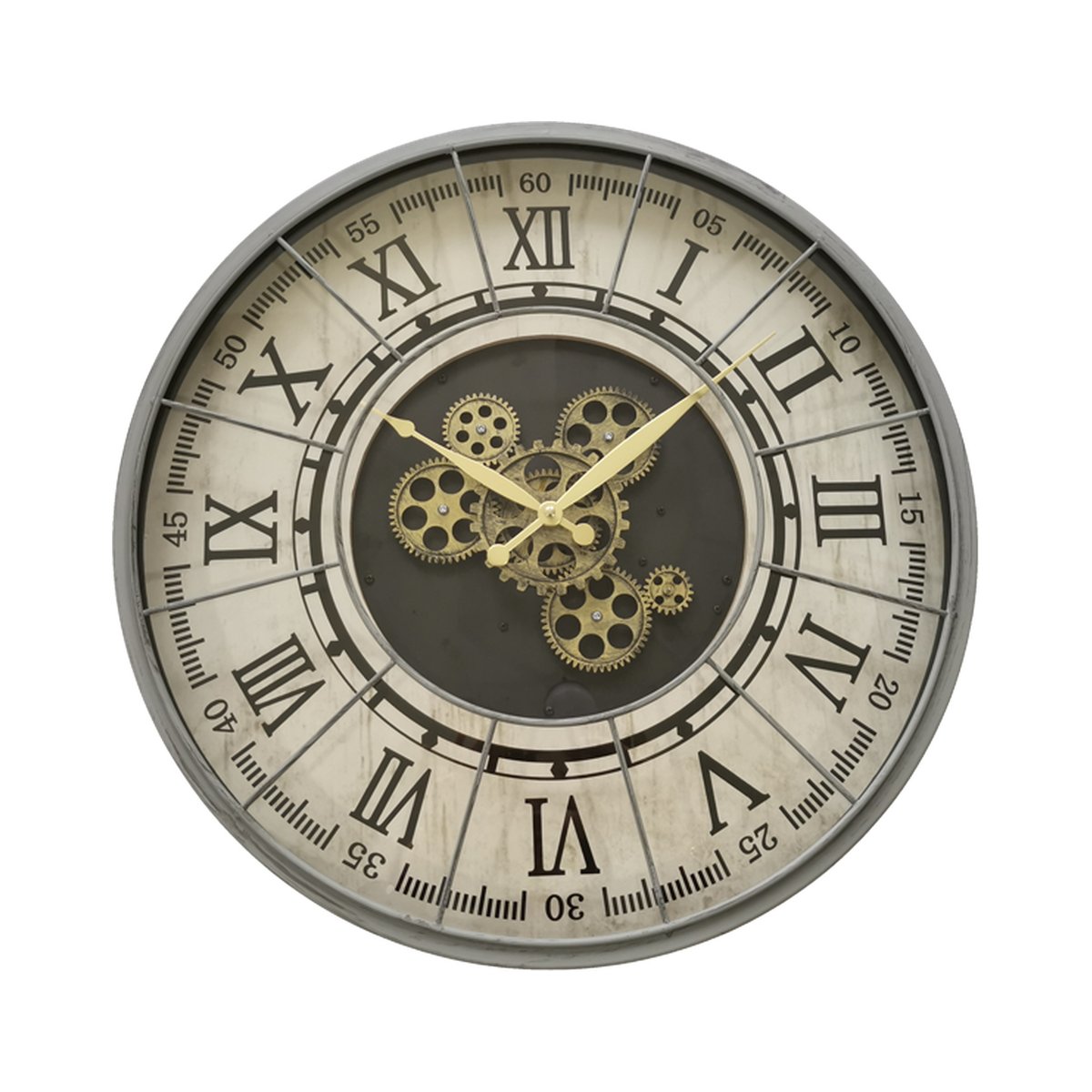 Horloge mécanismes métal 57cm gris, EMDE