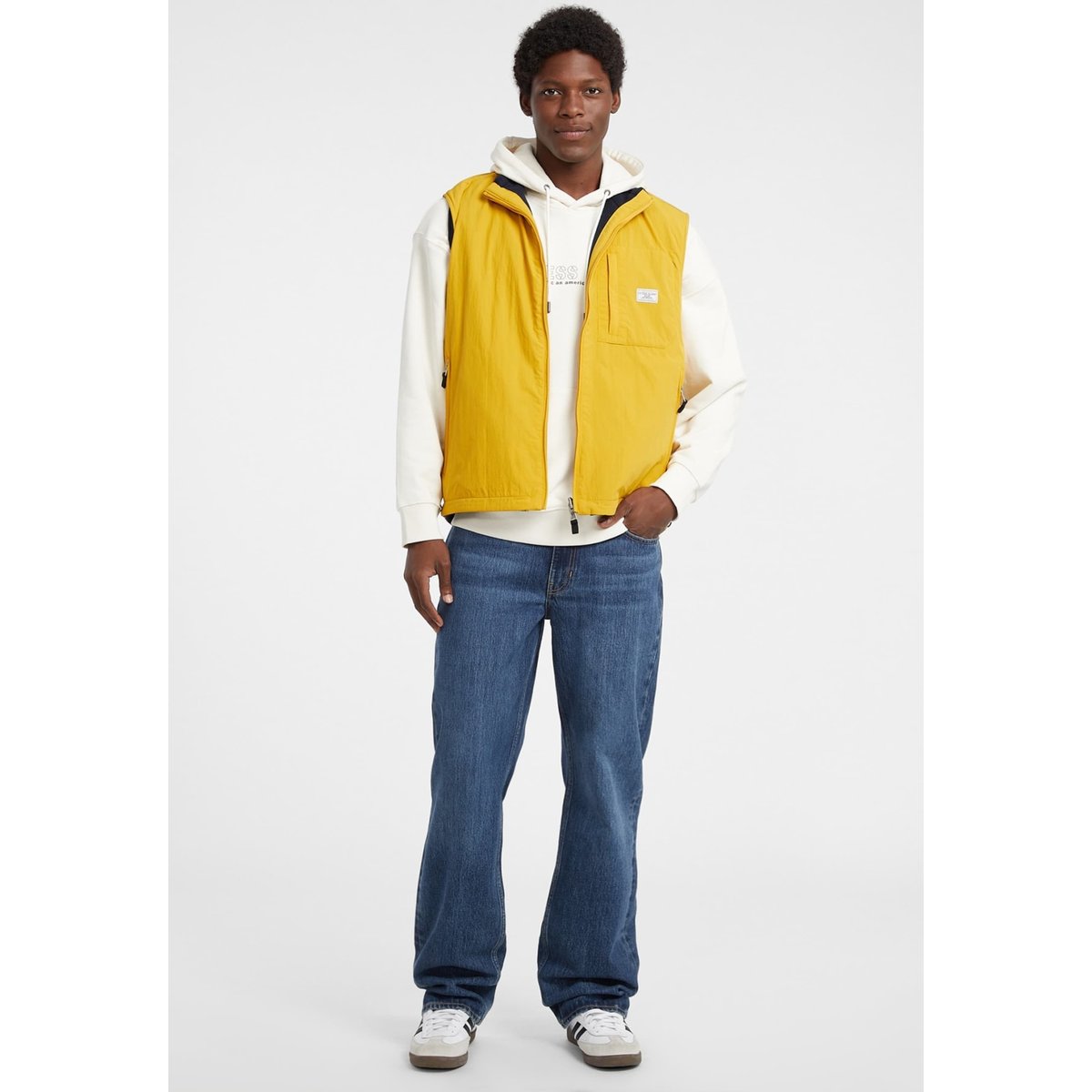 Veste Réversible En Nylon jaune, GUESS JEANS