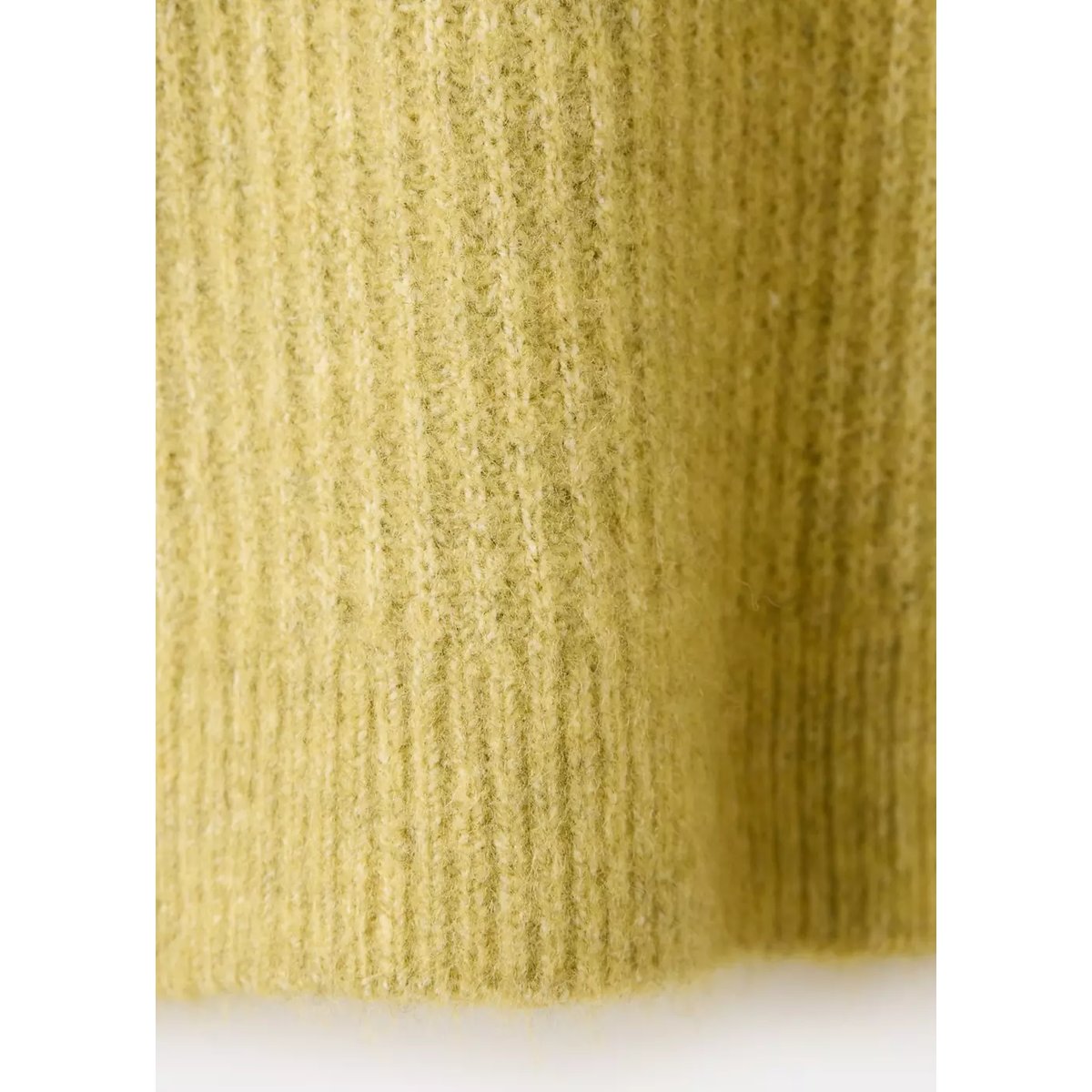 Pull-over maille côtelée boutons épaule citron vert, MANGO BABY