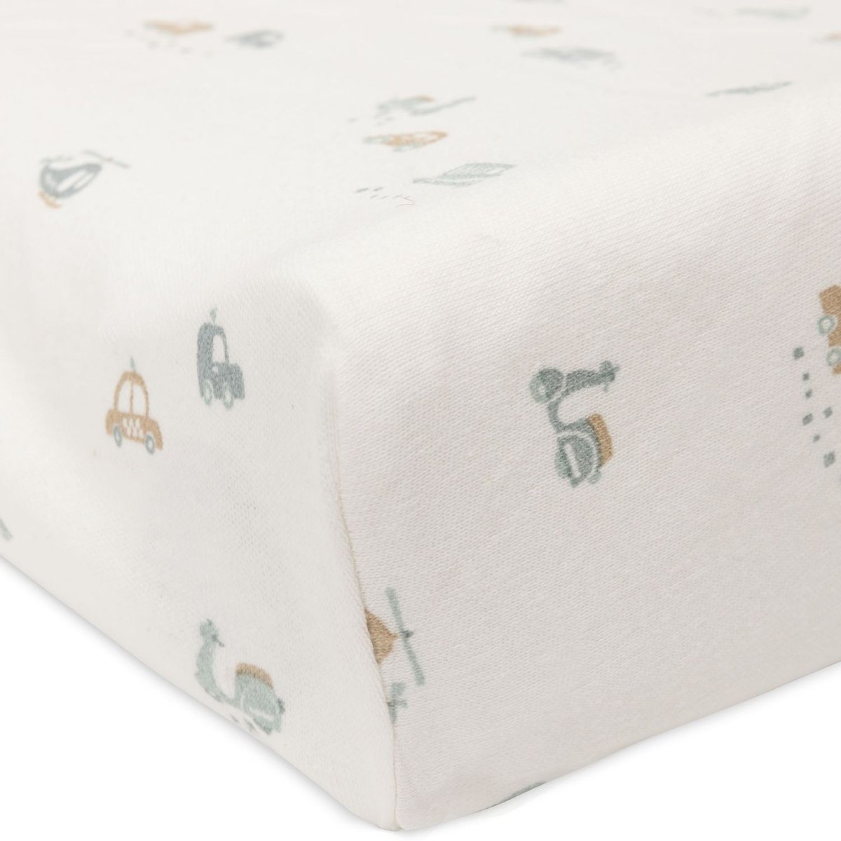 Housse de matelas à langer en jersey bleu, marron, JOLLEIN