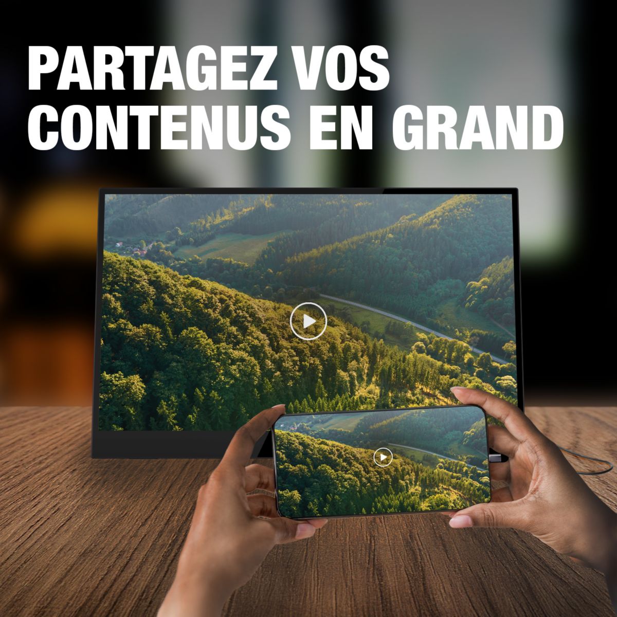 Ecran pc portable Nomad Display FHD 16" IPS Full HD Tactile USB-C Support intégré pliable couleur unique, LOGICOM