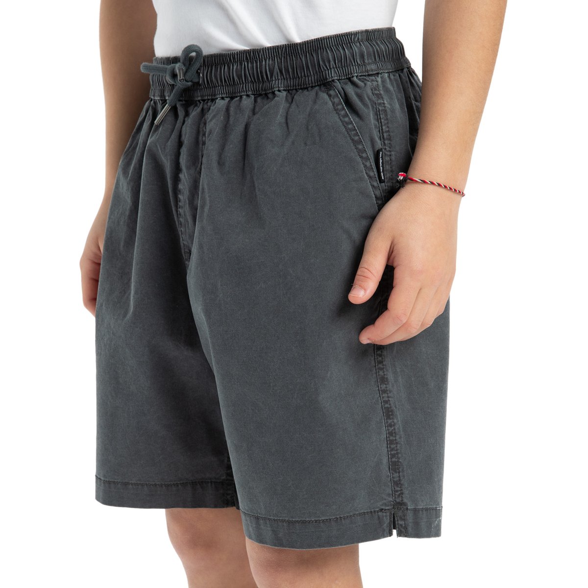 Short de marche à taille élastique TAXER YOUTH 15" noir black, QUIKSILVER