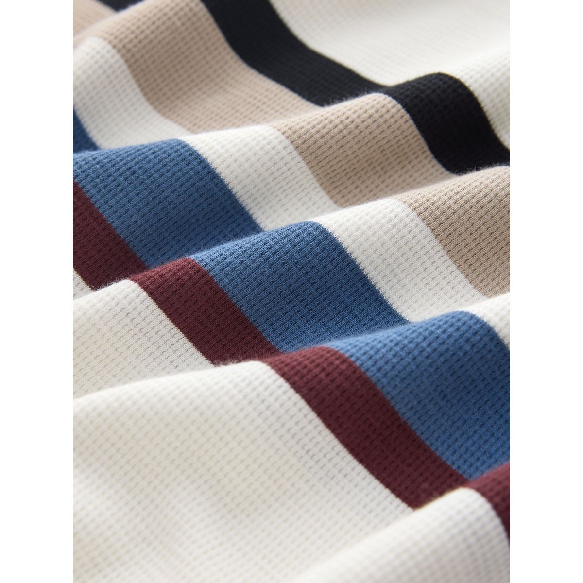 Polo semi-zippé à rayures verticales bleu/blanc, NEXT