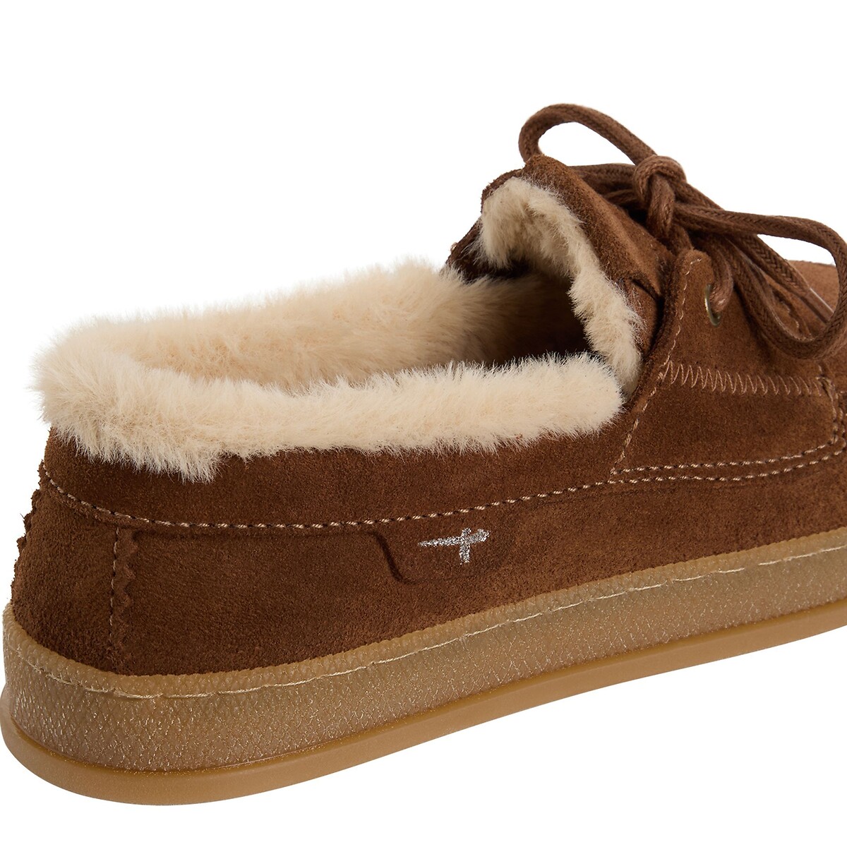 Chaussures bateau en cuir suédé, fourrées cognac, TAMARIS