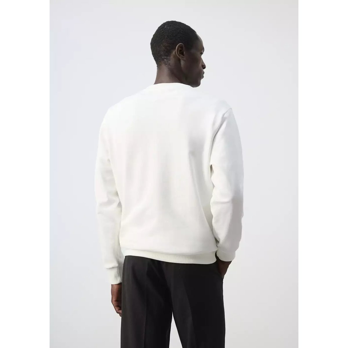Sweat-shirt imprimé 100 % coton blanc, MANGO MAN