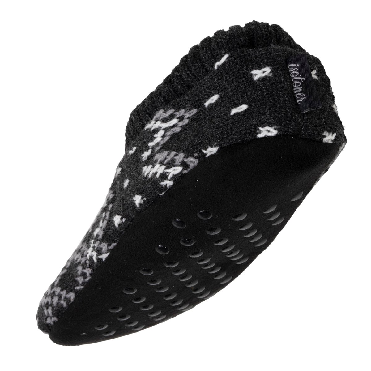 Chaussettes d'intérieur maille jacquard, picots antidérapants gris, ISOTONER