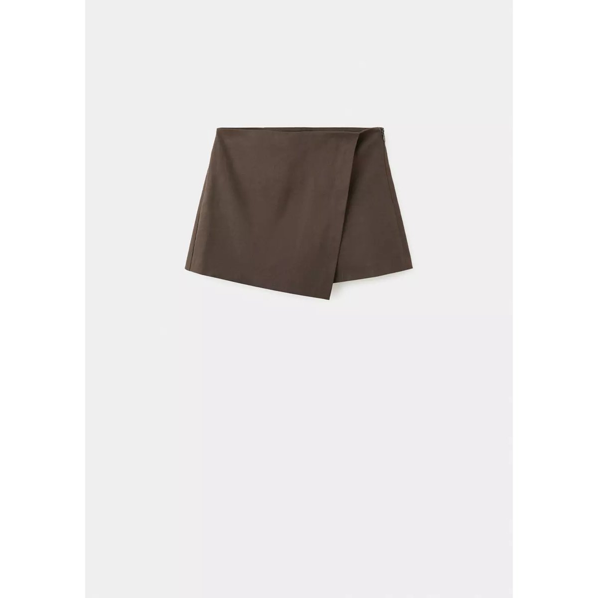 Jupe-culotte en lin chocolat, MANGO
