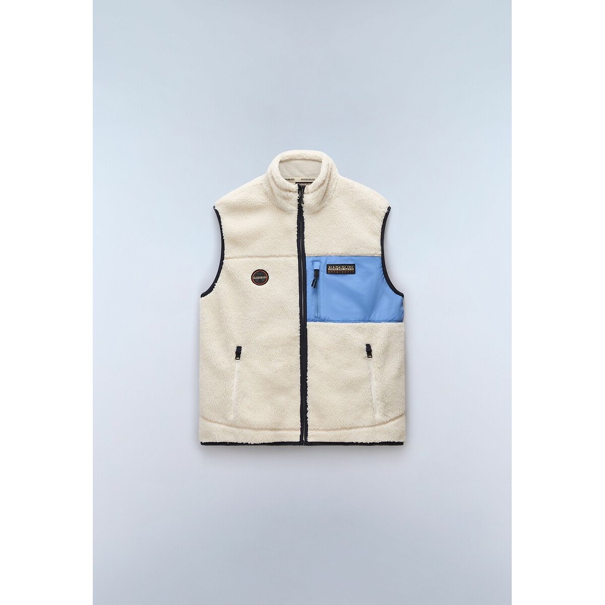 Polaire sans manche zippée Yupik ecru/bleu, NAPAPIJRI