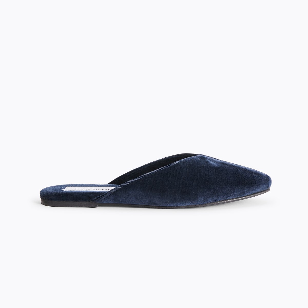 Chaussons en velours MULES marine, LAURENCE TAVERNIER