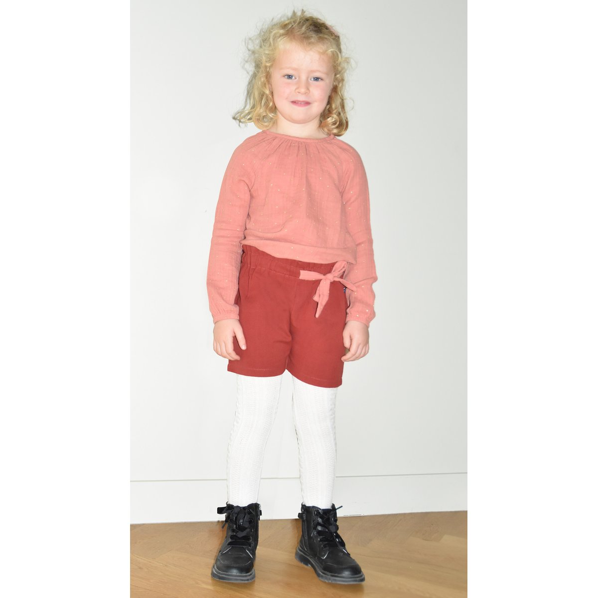 Short en toile nattée paolina rouge, SUCRE D'ORGE