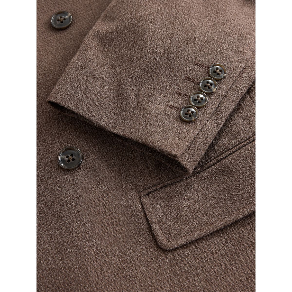 Veste de costume en seersucker texturé marron, NEXT