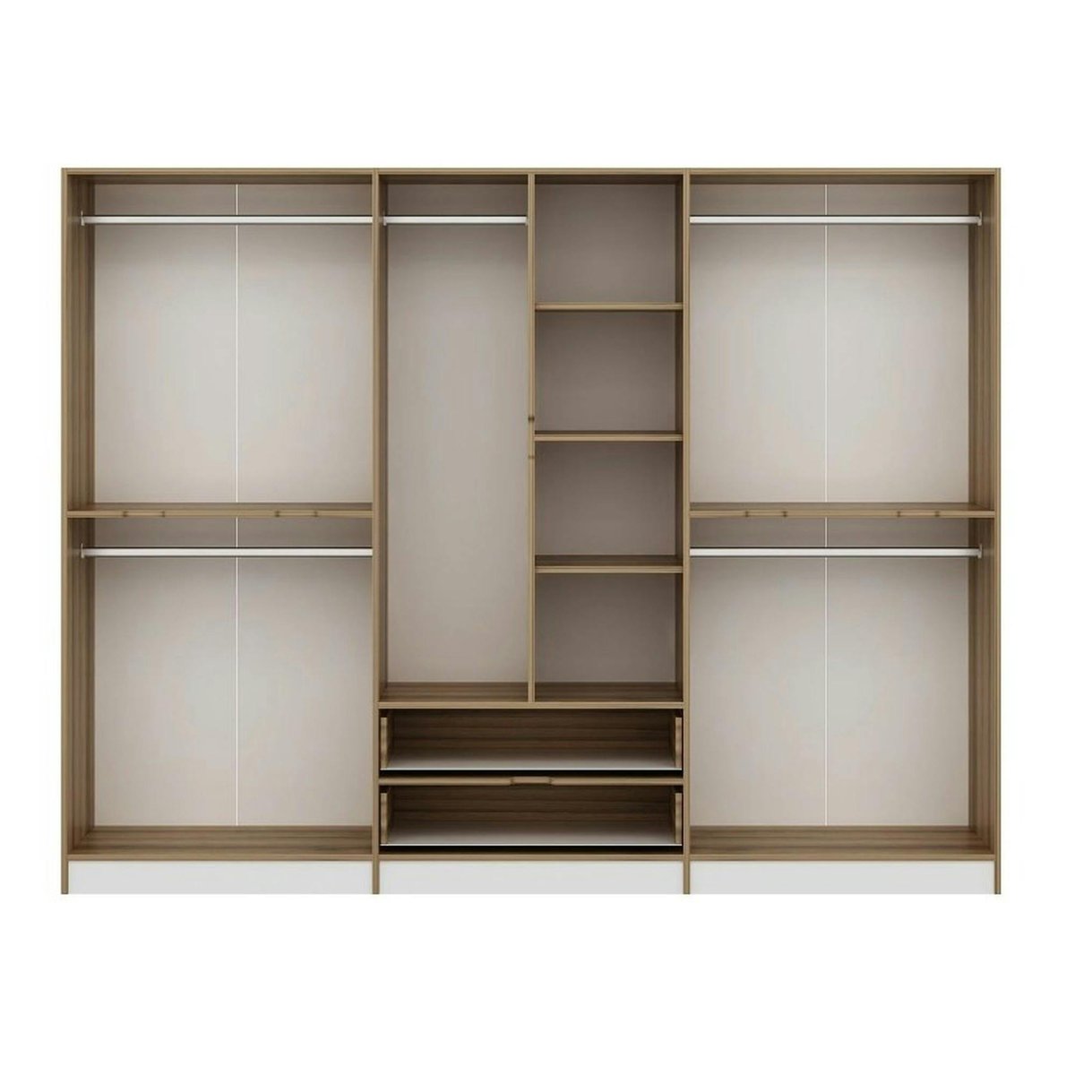 Armoire 10 portes 2 tiroirs BYRON blanc, PIER IMPORT