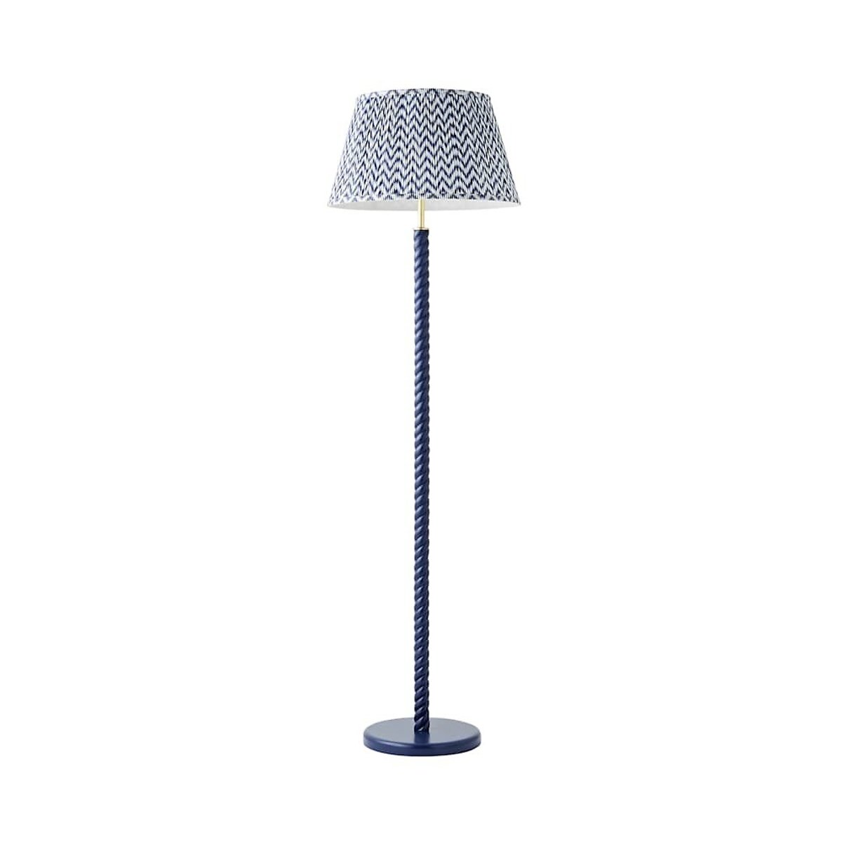 Amalia Twist Floor Lamp with Chevron Taper Shade navy blue, SO'HOME