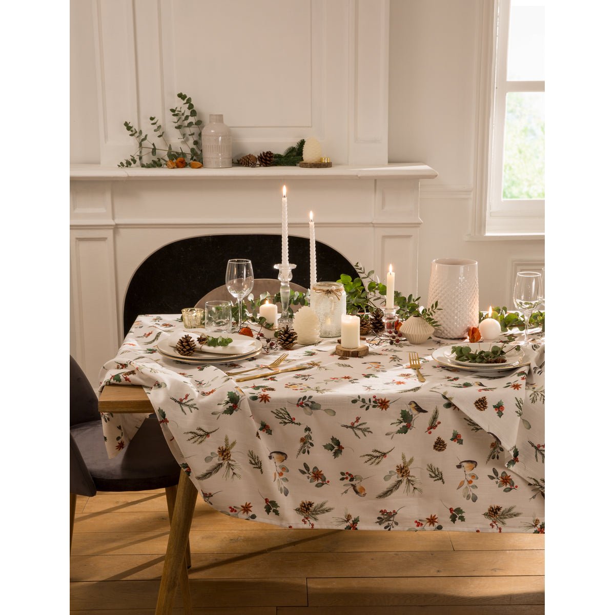 Nappe rectangulaire imprimée MAGIE DE NOËL blanc, COUCKE