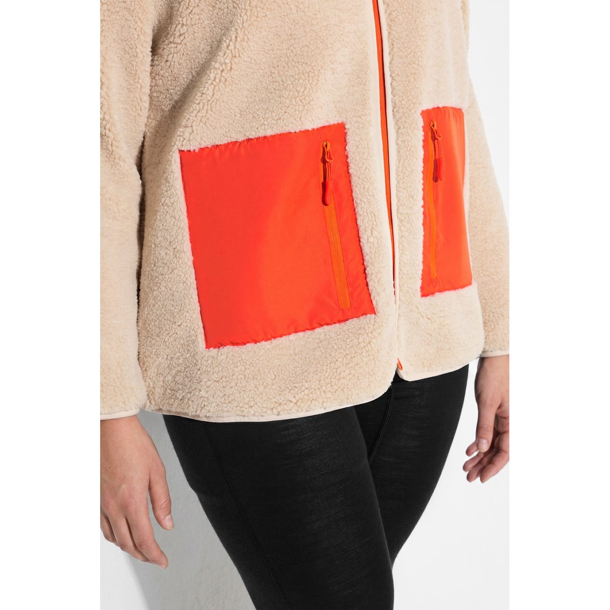 Veste en polaire bouclée beige, ULLA POPKEN