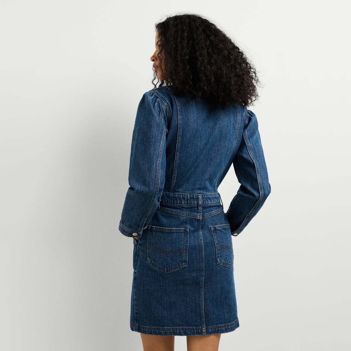 Robe Courte Coupe Décontractée En Denim 11oz rigide bleu foncé denim, PEPE JEANS