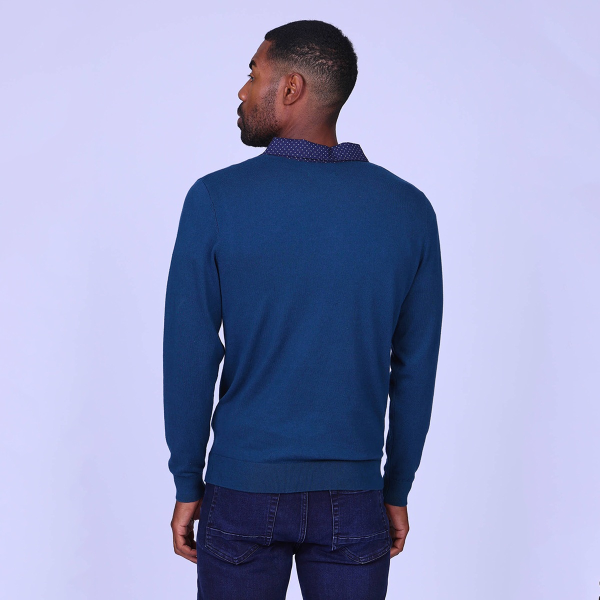 Pull Curtis bleu petrole, MISE AU GREEN