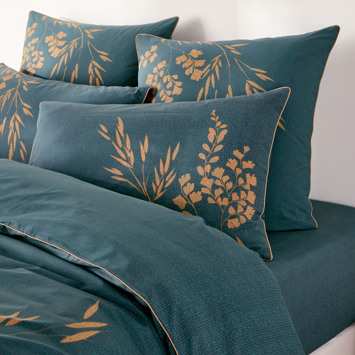 Taie d'oreiller percale de coton Izumi imprimé bleu, LA REDOUTE INTERIEURS