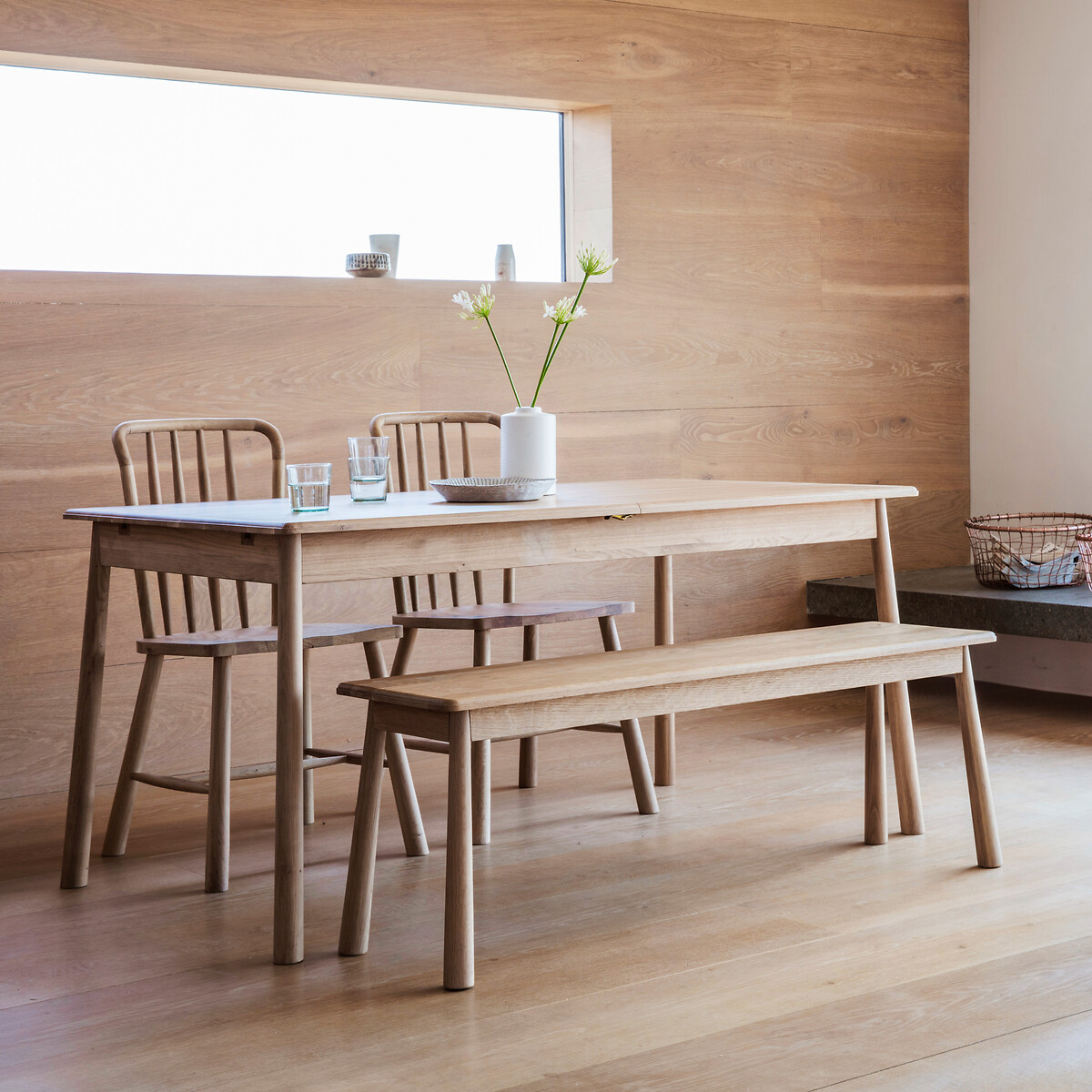 Uttara Scandi Oak Extendable Dining Table (Seats 6-8) natural oak, ÉDITÉ