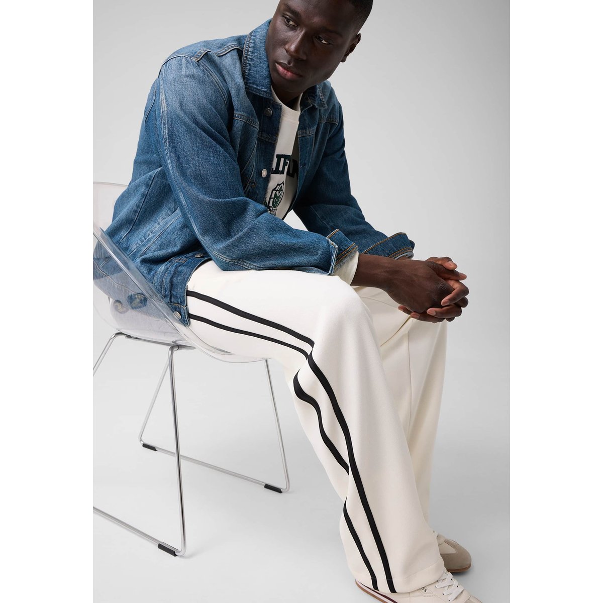 Joggers Avec Bandes Latérales blanc, GUESS