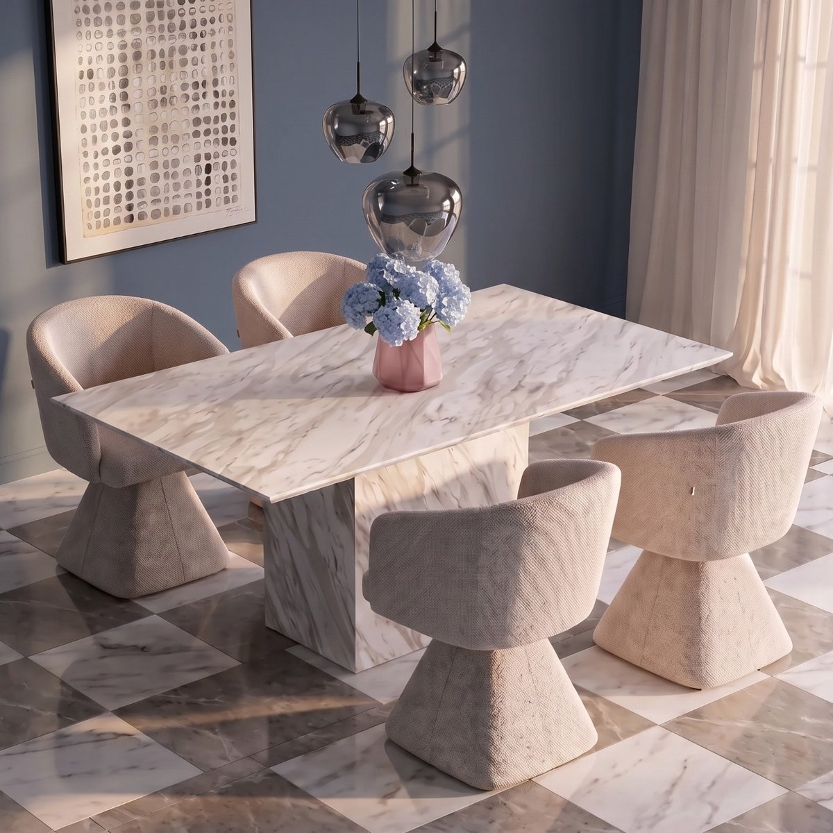 Chaise avec accoudoirs pivotante, MELLI crème, KARE DESIGN