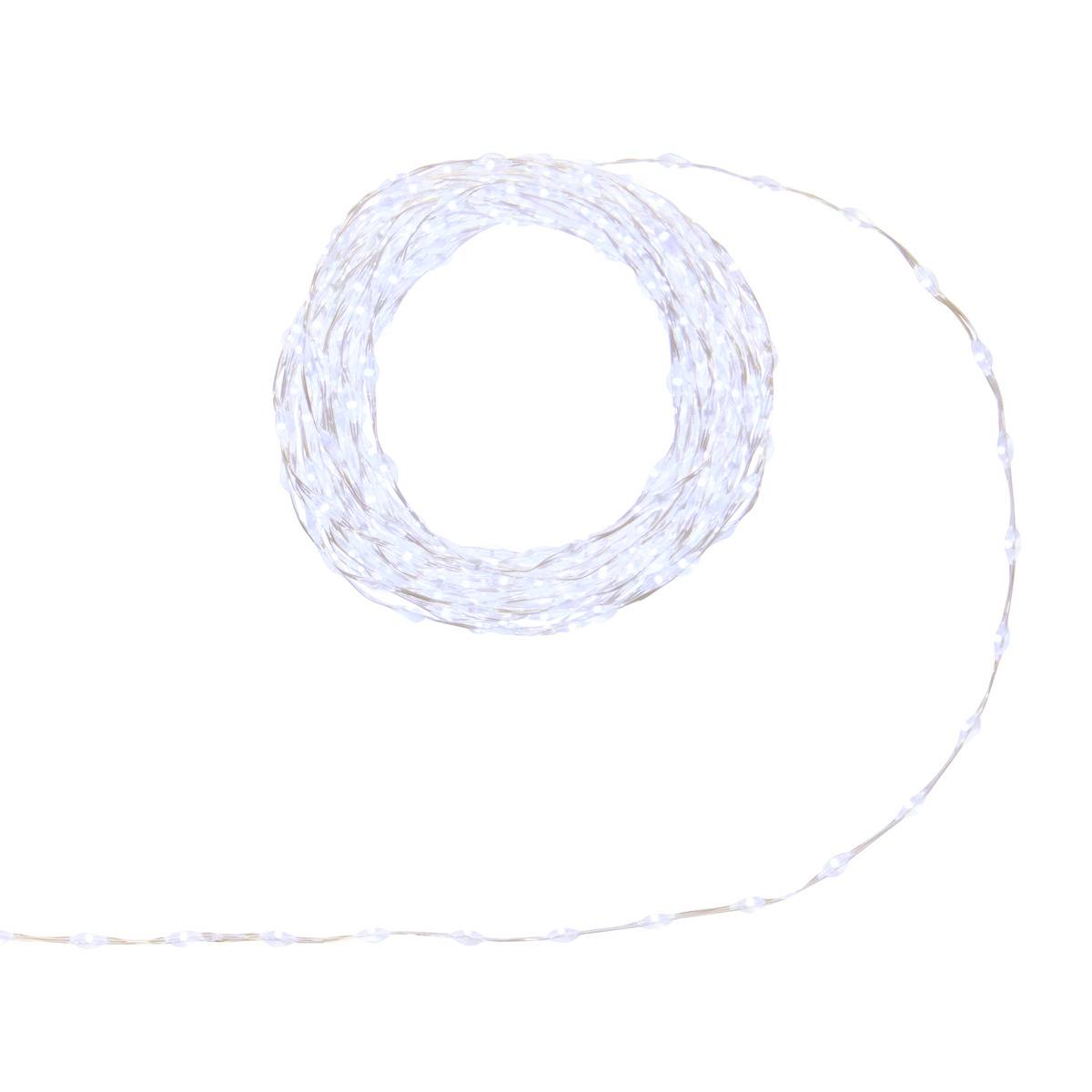 Guirlande lumineuse cluster d'extérieur 7,5 m 500 LED blanc chaud fil cuivre 8 fonctions solaire blanc froid, ATMOSPHERA