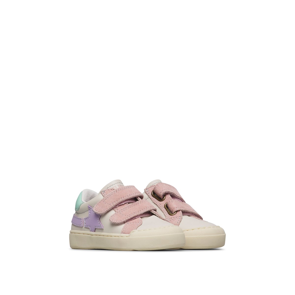 Sneakers en cuir et en daim SINGERY LOW VL. blanc-bleu, NATURINO