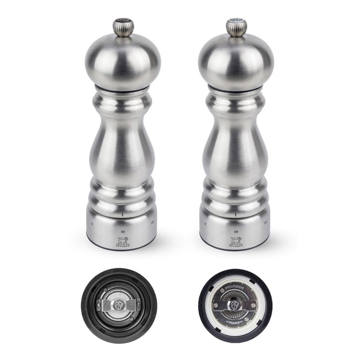 Duo de moulins à poivre et à sel manuels en inox, PEUGEOT