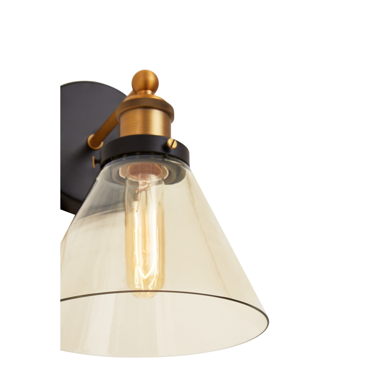 Trinny Wall Light with Glass Shade in Matte Black black, FIFTY FIVE SOUTH
