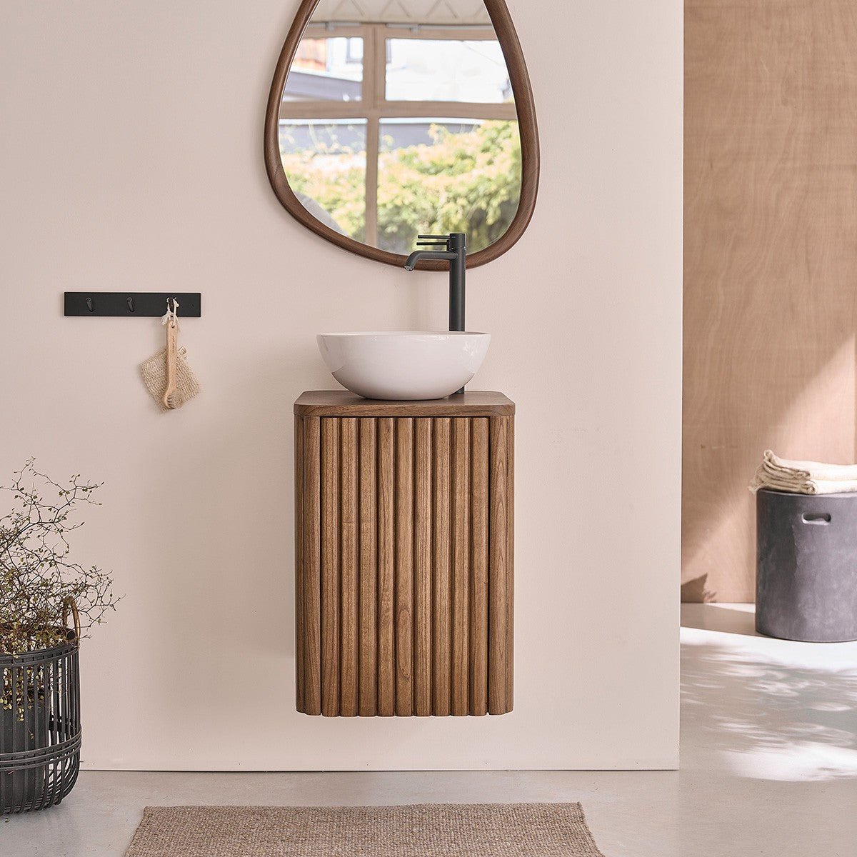 Miroir organique en bois massif 75x60 cm  VINTAGE marron, BERAH GETAH