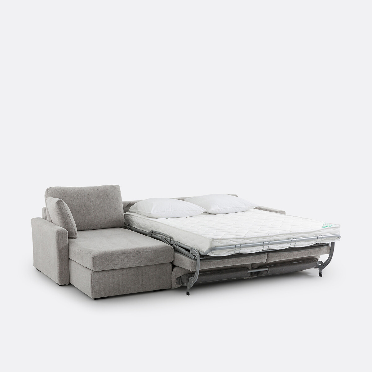 Canapé d'angle, convertible, 4 places, en texturé chiné, mousse, TIMOR ecru, LA REDOUTE INTERIEURS