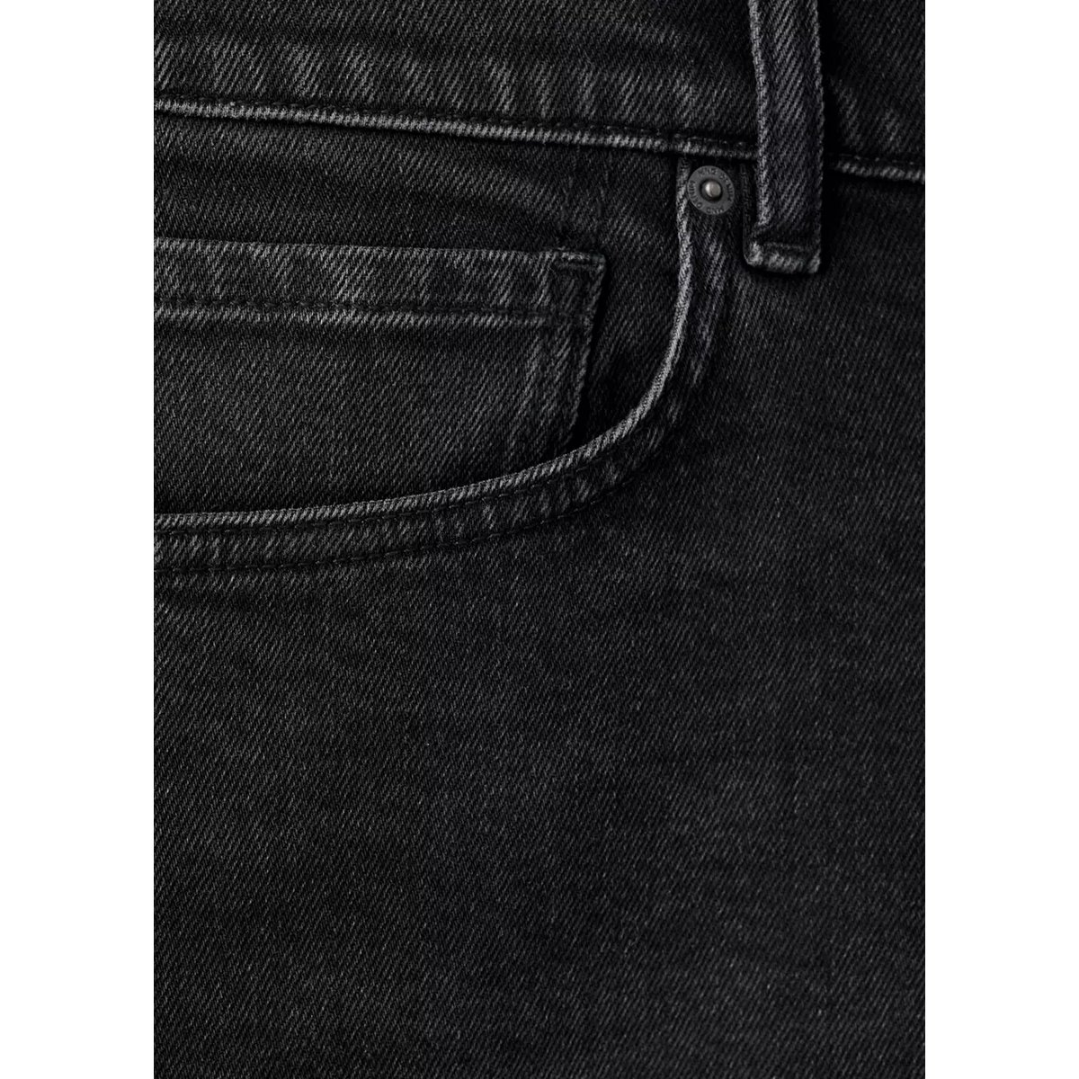 Bermuda slim-fit à revers black denim, MANGO MAN