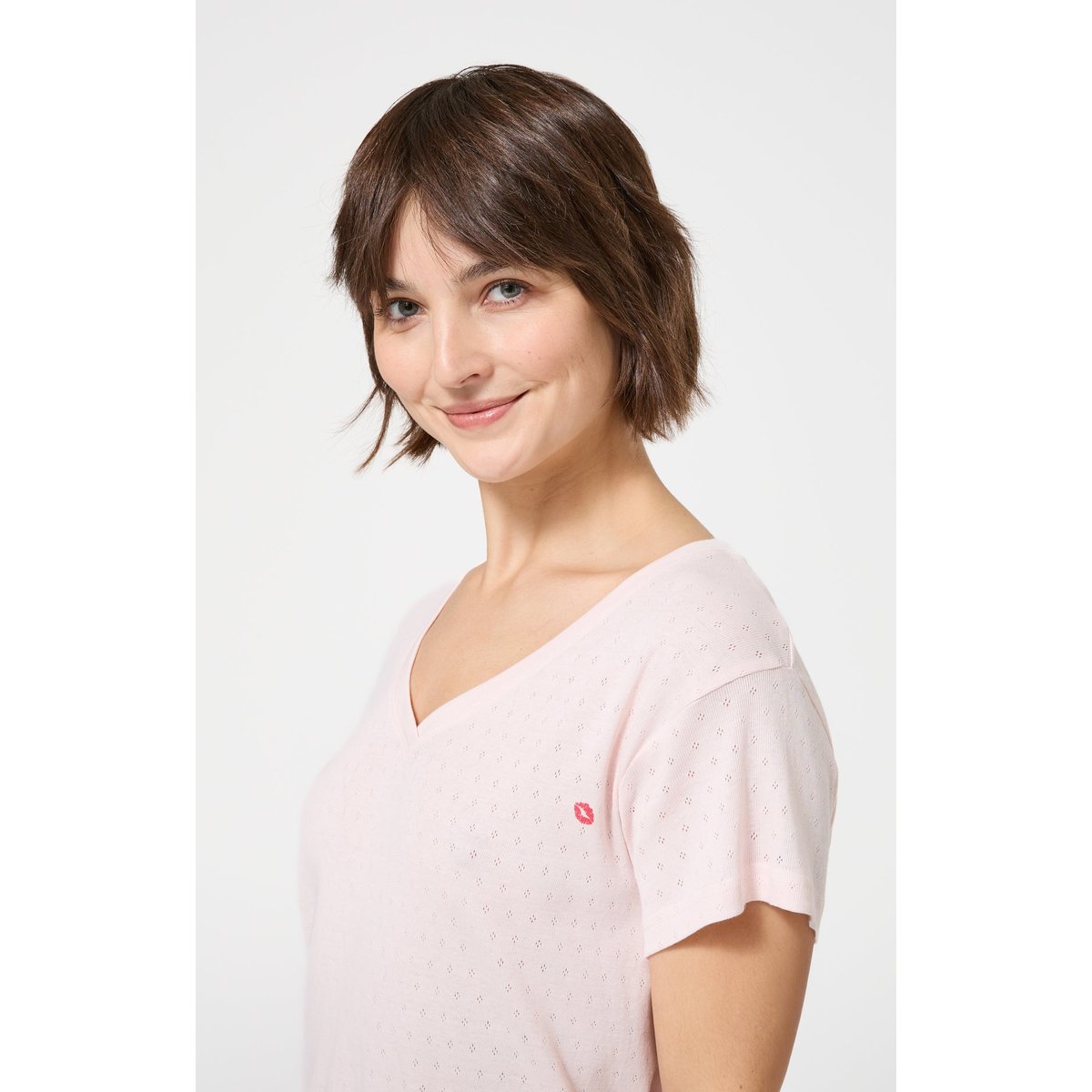 Chemise de nuit en coton couleur unie Kiss nude, ARTHUR