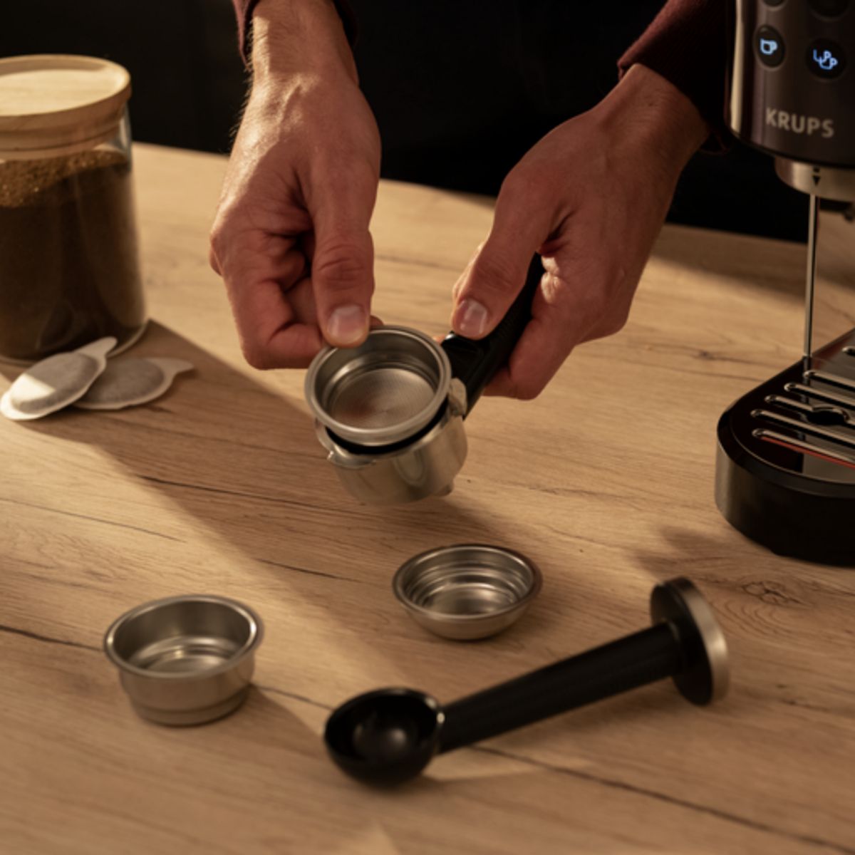 Machine à expresso XP444C10 pompe virtuoso + inox, KRUPS