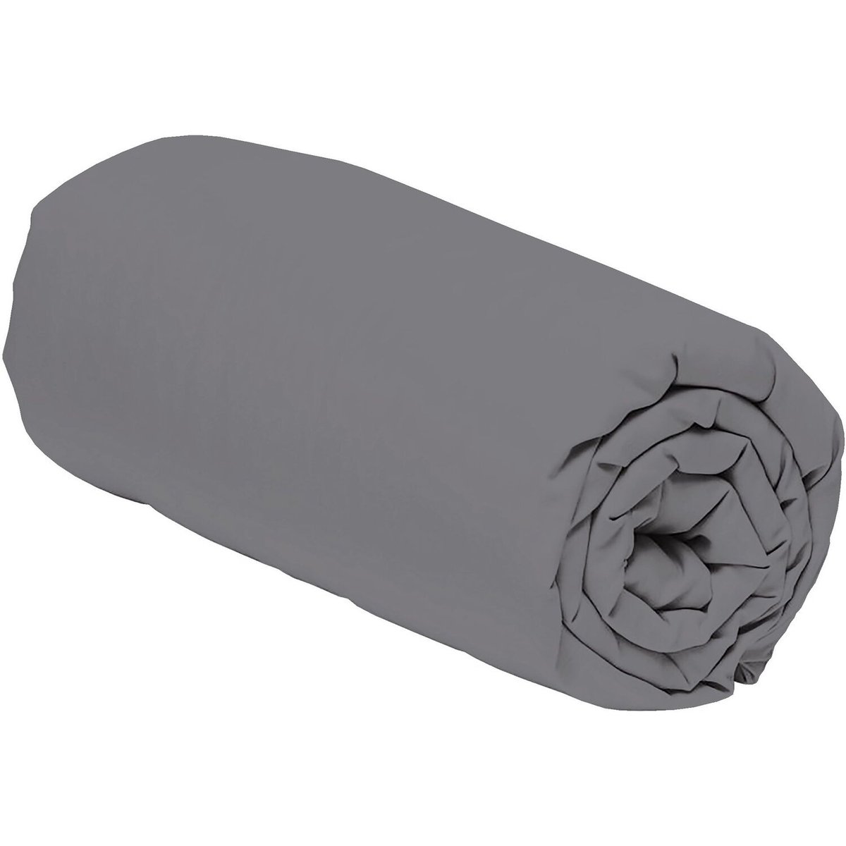 Drap housse en percale de coton bonnet 30cm uni, MURA gris anthracite, C DESIGN HOME TEXTILE