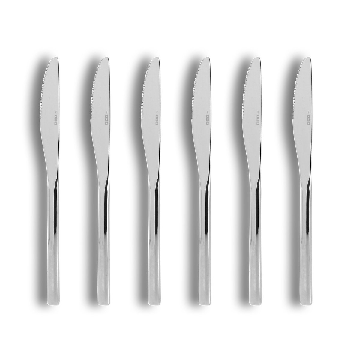 Lot de 6 couteaux de table en acier inoxydable, NATURE inox, OGO LIVING