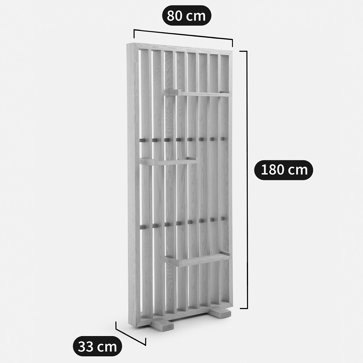 Étagère de séparation, plaqué chêne, largeur 80 cm, MINEVA chêne, LA REDOUTE INTERIEURS