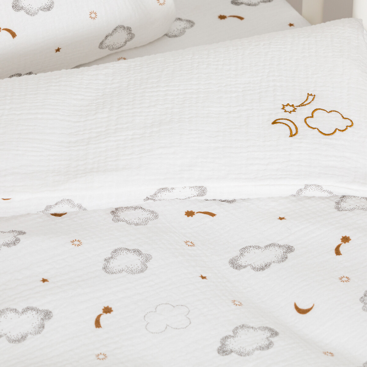Housse de couette bébé, gaze de coton, Nieva ecru, LA REDOUTE INTERIEURS