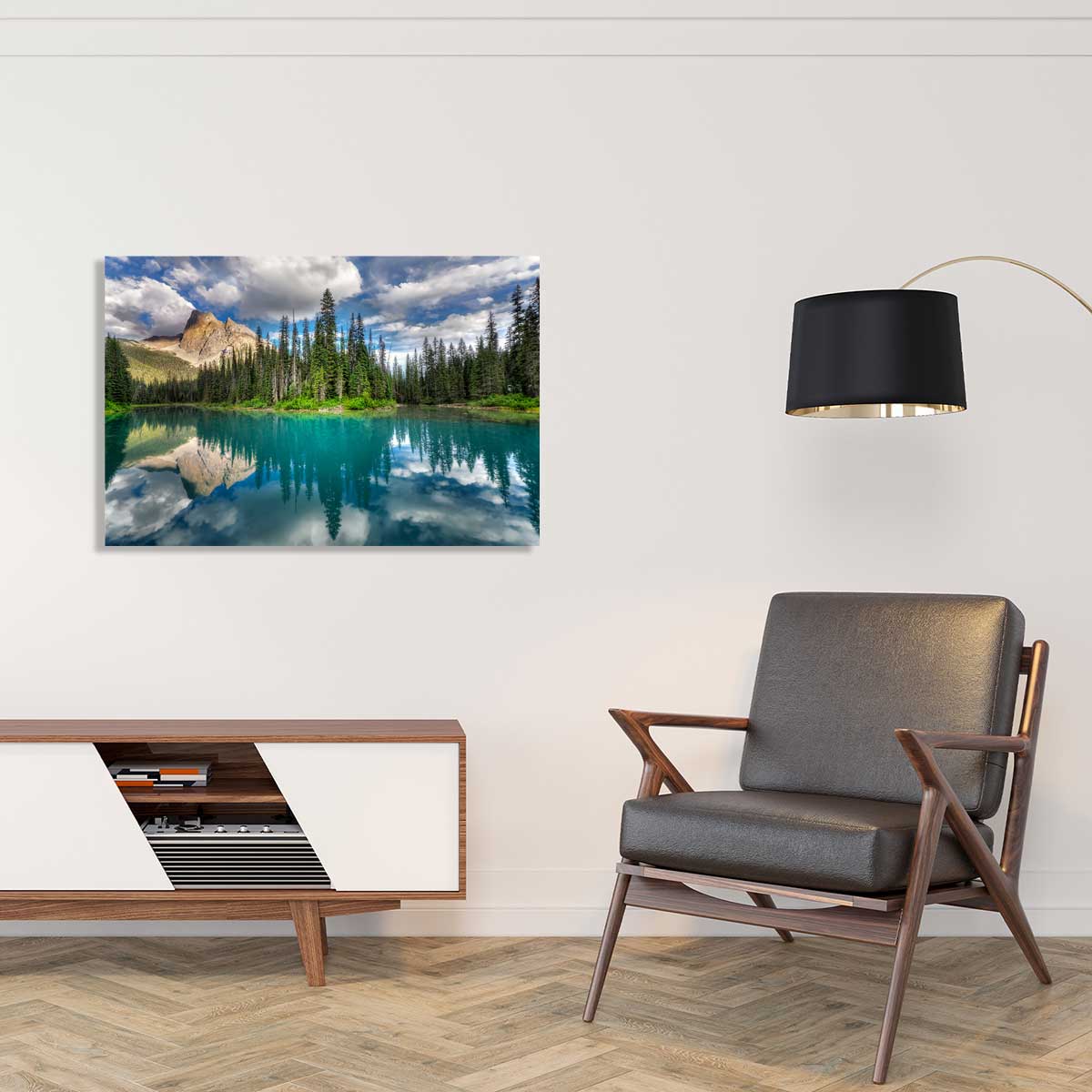 Tableau lac bleu éméraude tableau alu dibond, HEXOA