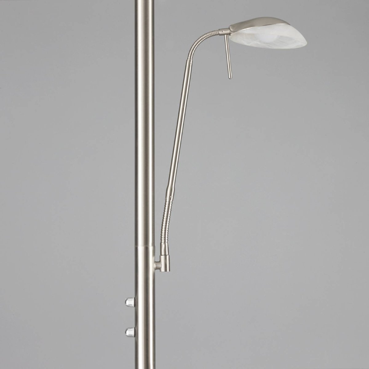 Lampadaire en métal moderneLED, Ragna blanc albâtre, nickel mat, LINDBY