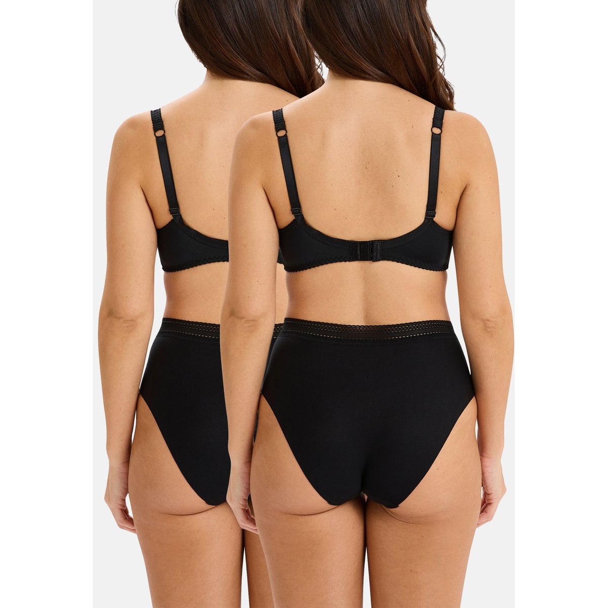 Lot de deux culottes INVISIBLE COTON noir & noir, SANS COMPLEXE