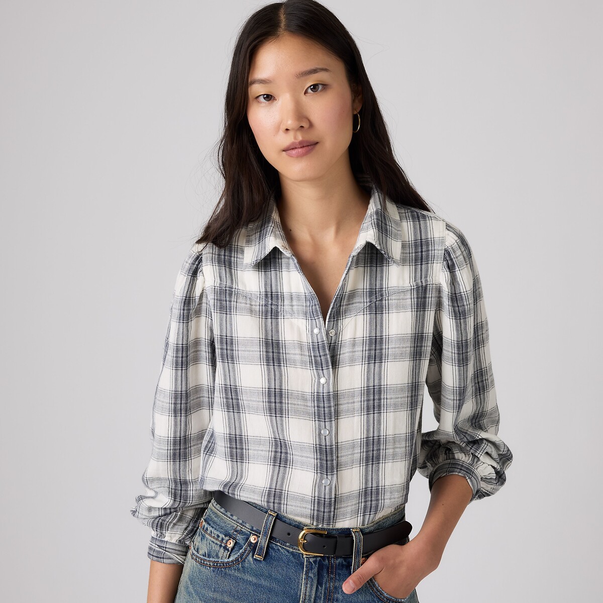 Checked Long Sleeve Shirt blue/white checks, LEVI'S